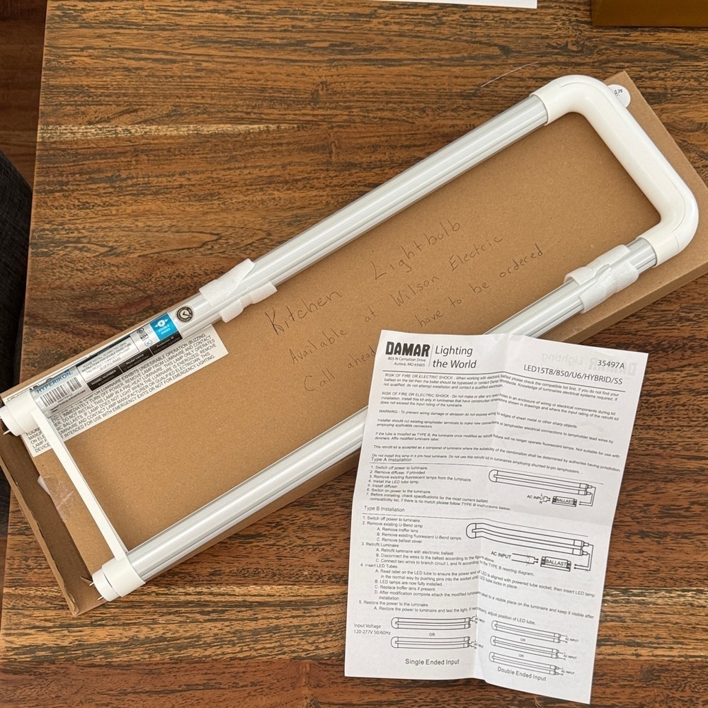 Damar White LED 15T8/850/U6/HYBRID/SS Tube Light
